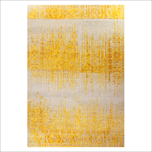 Hand Knotted Contemporary Wool And Bamboo Silk Carpet