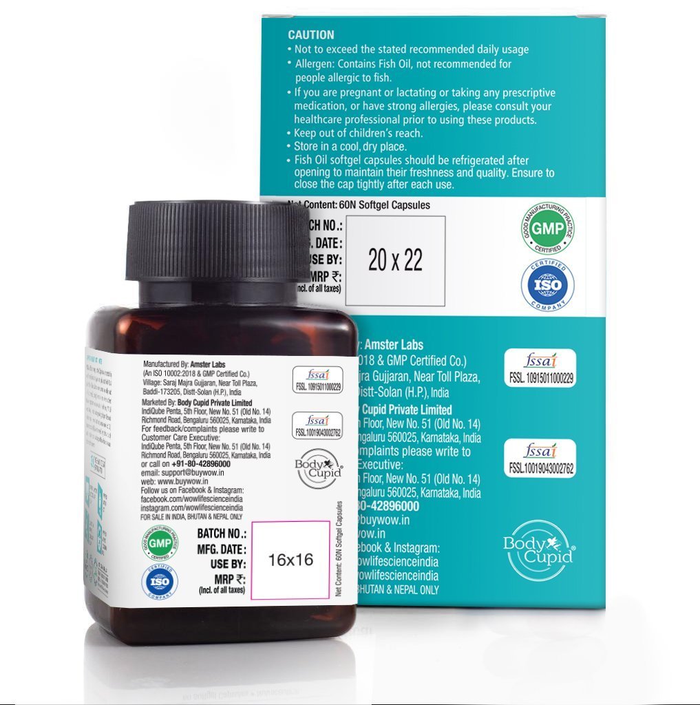 Wow Omega-3 Fish Oil Triple Strength 1000mg - 60capsules