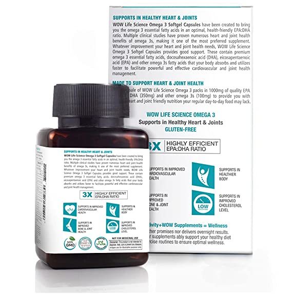 Wow Omega-3 Fish Oil Triple Strength 1000mg - 60capsules