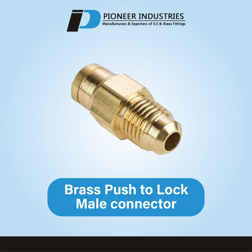 Brass Push To Lock Male Connector By PIONEER INDUSTRIES