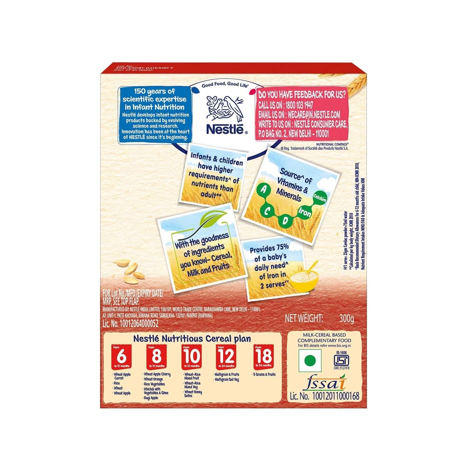 Nestle Cerelac Baby Cereal With Milk, Wheat Apple - 300g