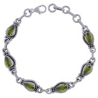 AMETHYST NATURAL GEMSTONE 925 STERLING SOLID SILVER PEAR CUT STONE HANDMADE BRACELET