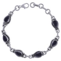 AMETHYST NATURAL GEMSTONE 925 STERLING SOLID SILVER PEAR CUT STONE HANDMADE BRACELET