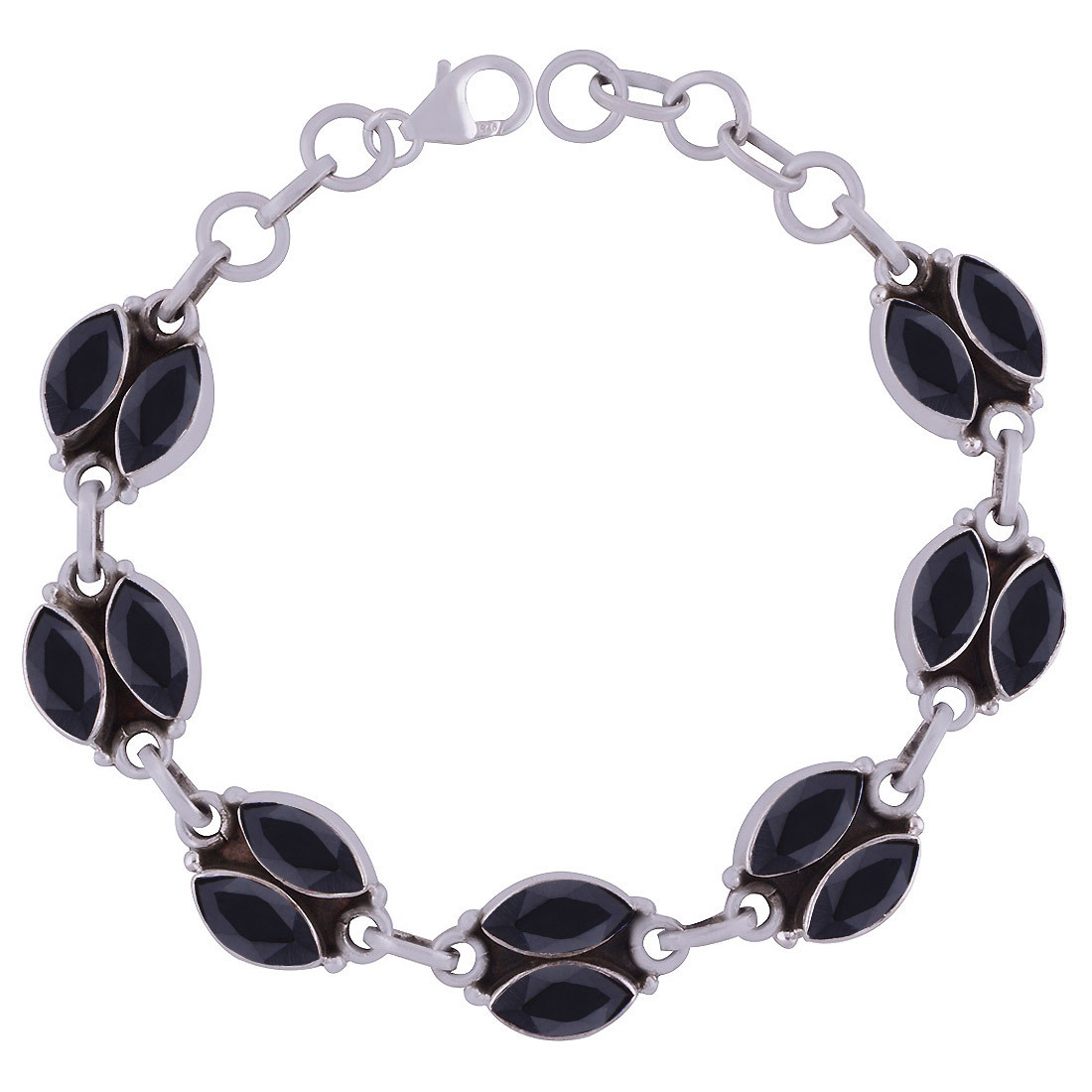 AMETHYST NATURAL GEMSTONE 925 STERLING SOLID SILVER MARQUISE CUT STONE HANDMADE BRACELET