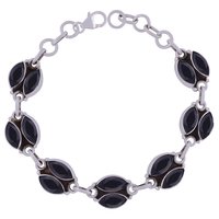 AMETHYST NATURAL GEMSTONE 925 STERLING SOLID SILVER MARQUISE CUT STONE HANDMADE BRACELET