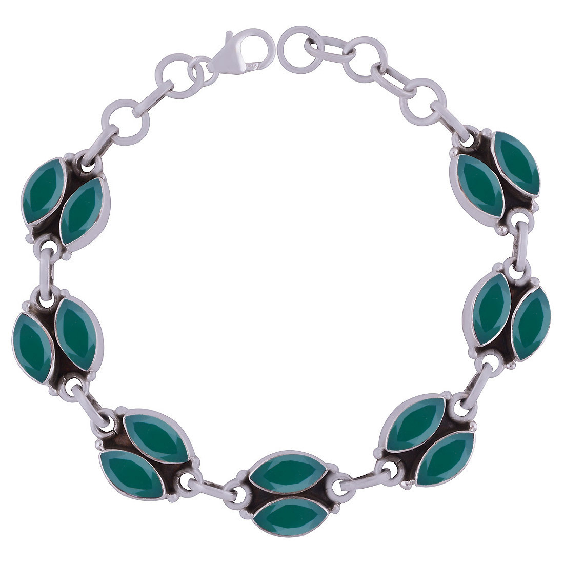 AMETHYST NATURAL GEMSTONE 925 STERLING SOLID SILVER MARQUISE CUT STONE HANDMADE BRACELET