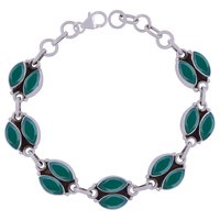 AMETHYST NATURAL GEMSTONE 925 STERLING SOLID SILVER MARQUISE CUT STONE HANDMADE BRACELET