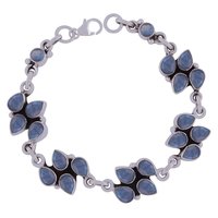GARNET NATURAL GEMSTONE 925 STERLING SOLID SILVER PEAR CUT STONE HANDMADE BRACELET