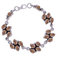 GARNET NATURAL GEMSTONE 925 STERLING SOLID SILVER PEAR CUT STONE HANDMADE BRACELET