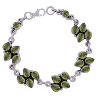 GARNET NATURAL GEMSTONE 925 STERLING SOLID SILVER PEAR CUT STONE HANDMADE BRACELET