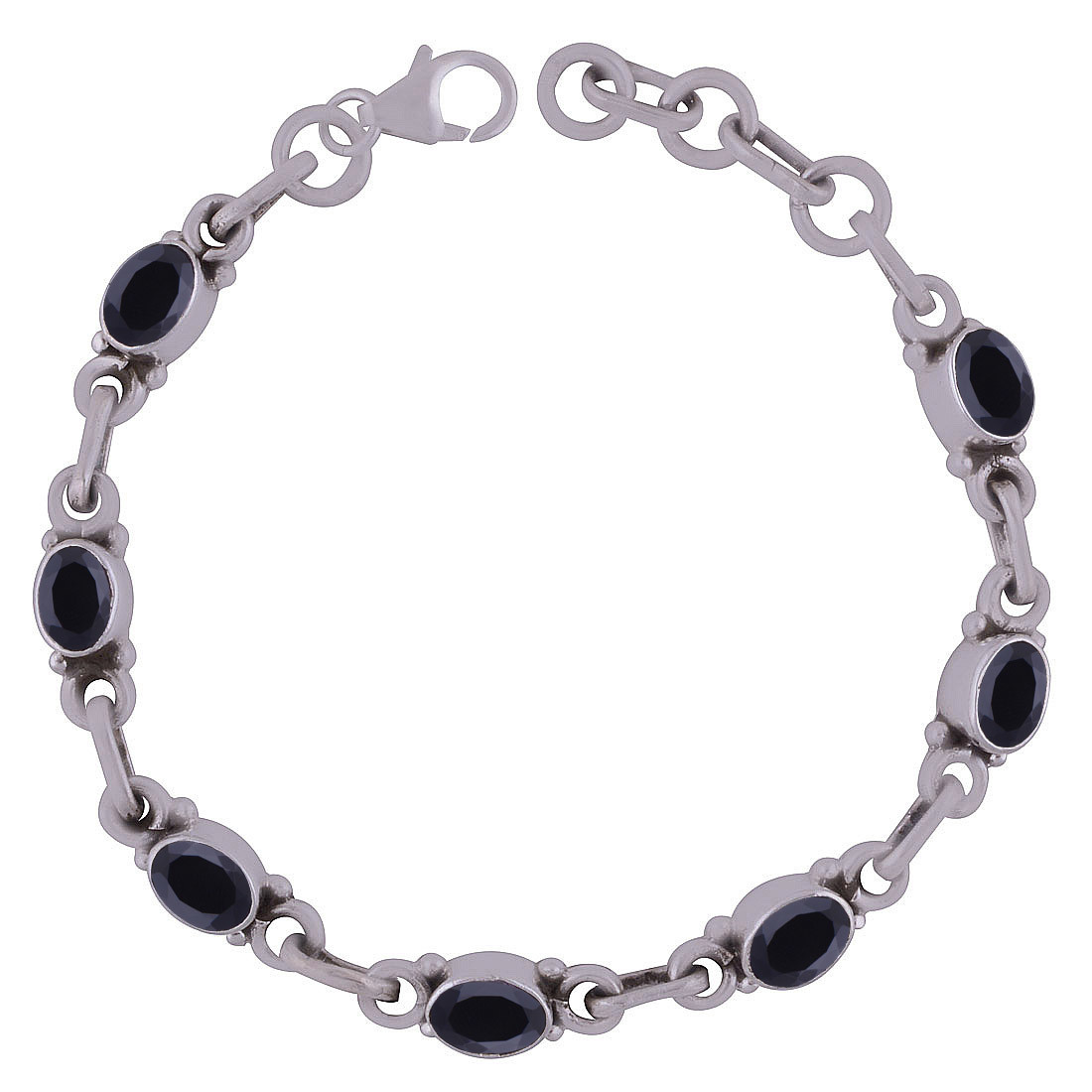 AMETHYST NATURAL GEMSTONE 925 STERLING SOLID SILVER OVAL CUT STONE HANDMADE BRACELET