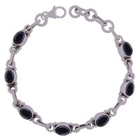 AMETHYST NATURAL GEMSTONE 925 STERLING SOLID SILVER OVAL CUT STONE HANDMADE BRACELET