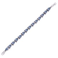 GARNET NATURAL GEMSTONE 925 STERLING SOLID SILVER PEAR CUT STONE HANDMADE BRACELET