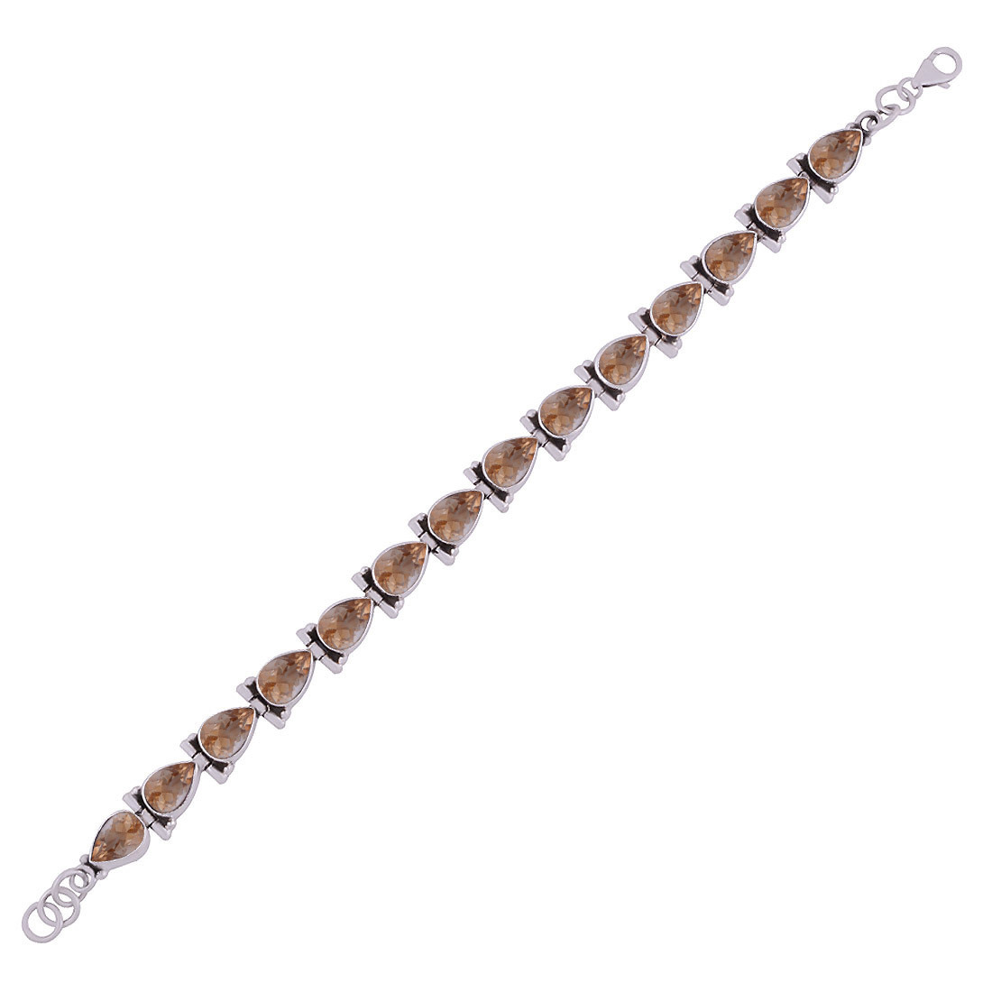 GARNET NATURAL GEMSTONE 925 STERLING SOLID SILVER PEAR CUT STONE HANDMADE BRACELET