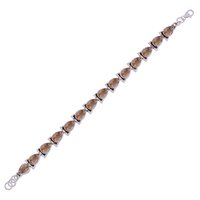 GARNET NATURAL GEMSTONE 925 STERLING SOLID SILVER PEAR CUT STONE HANDMADE BRACELET