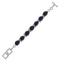 AMETHYST NATURAL GEMSTONE 925 STERLING SOLID SILVER PEAR CUT STONE HANDMADE BRACELET