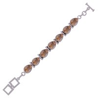 AMETHYST NATURAL GEMSTONE 925 STERLING SOLID SILVER PEAR CUT STONE HANDMADE BRACELET