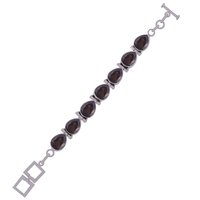 AMETHYST NATURAL GEMSTONE 925 STERLING SOLID SILVER PEAR CUT STONE HANDMADE BRACELET