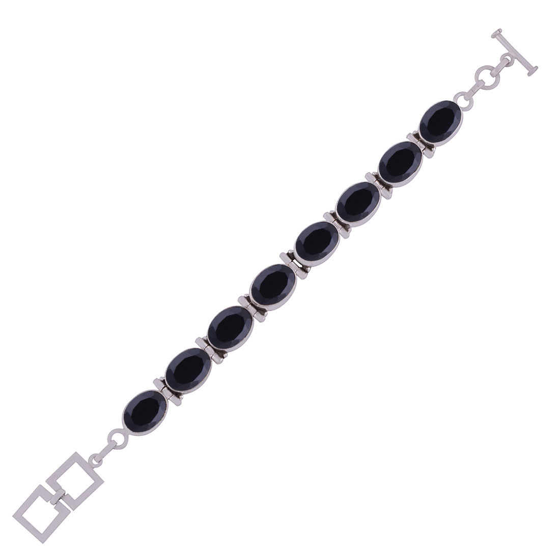 SMOKEY QUARTZ NATURAL GEMSTONE 925 STERLING SOLID SILVER OVAL CUT STONE HANDMADE BRACELET