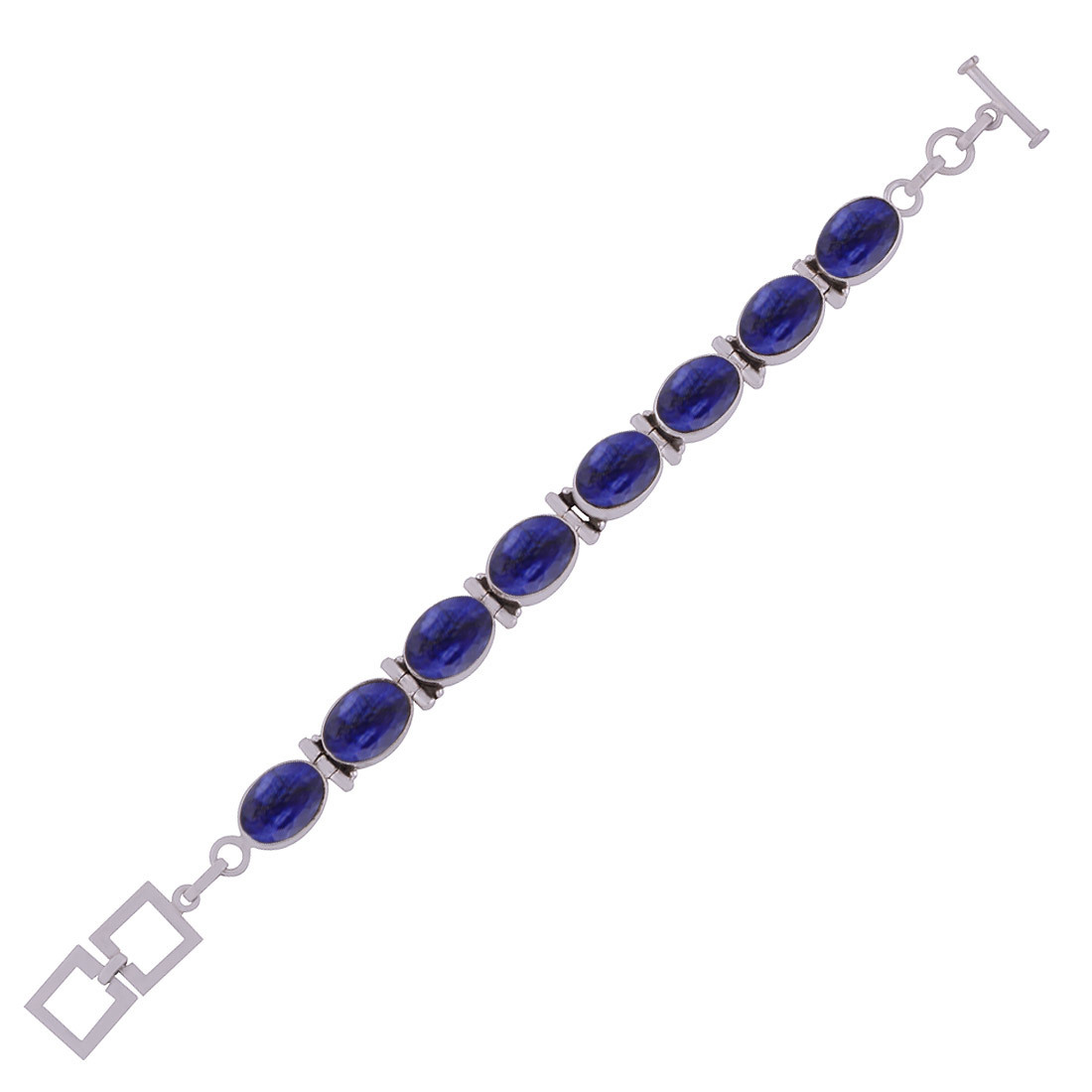 SMOKEY QUARTZ NATURAL GEMSTONE 925 STERLING SOLID SILVER OVAL CUT STONE HANDMADE BRACELET