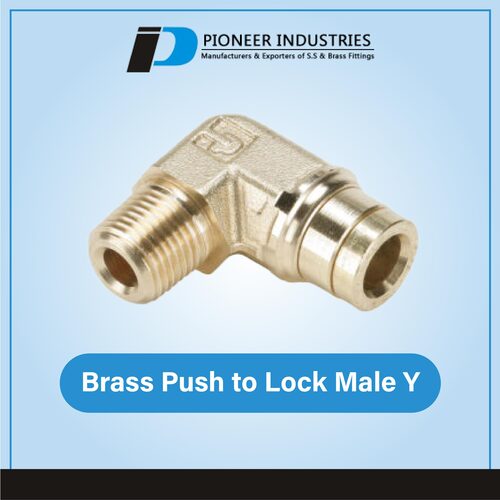Brass Push to Lock Male Y