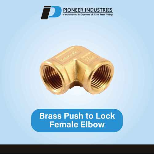 Brass Push to Lock Female Elbow