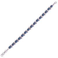 AMETHYST NATURAL GEMSTONE 925 STERLING SOLID SILVER OVAL CUT STONE HANDMADE BRACELET