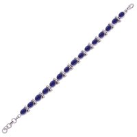 AMETHYST NATURAL GEMSTONE 925 STERLING SOLID SILVER OVAL CUT STONE HANDMADE BRACELET
