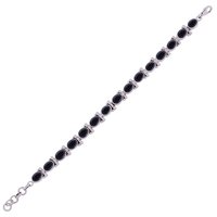 AMETHYST NATURAL GEMSTONE 925 STERLING SOLID SILVER OVAL CUT STONE HANDMADE BRACELET