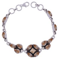 RAINBOW NATURAL GEMSTONE 925 STERLING SOLID SILVER MULTIPLE SHAPE CUT STONE HANDMADE BRACELET