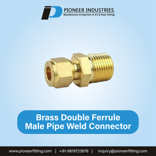 Brass Double Ferrule Male Pipe Weld Connector