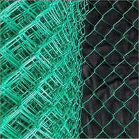 Pvc Coated Chain Link Fence - Gi Material, 75x75 Mm Mesh Size, 3 Ft Height, Green Color, 1 Mm Pvc Coating Thickness | Ideal For Agriculture Field And Fencing Usage