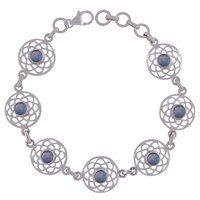 AMETHYST NATURAL GEMSTONE 925 STERLING SOLID SILVER ROUND CUT STONE JALI HANDMADE BRACELET