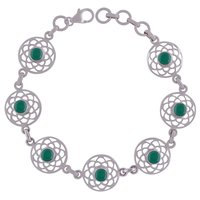 AMETHYST NATURAL GEMSTONE 925 STERLING SOLID SILVER ROUND CUT STONE JALI HANDMADE BRACELET