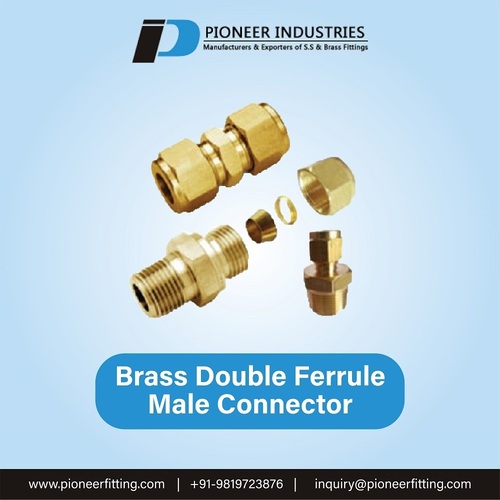 Brass Double Ferrule Bulkhead Male Connector