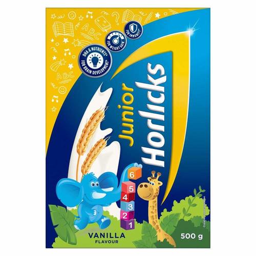 Junior Horlicks Health And Nutrition Drink For Young Kids Vanilla Flavour - 500g