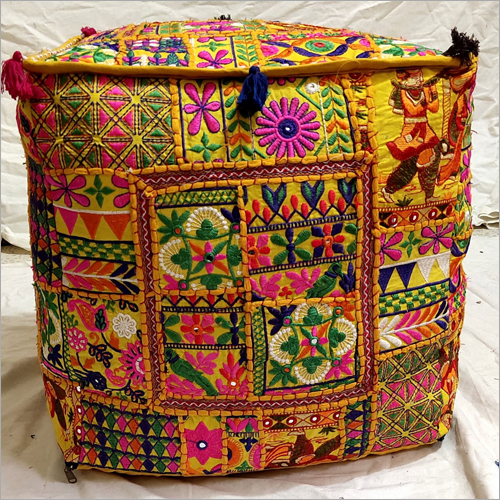 Fine Embroidered Pouf