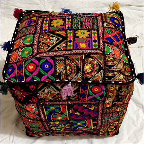 Rajasthani Embroidered Pouf By PARIKSHIT INTERNATIONAL