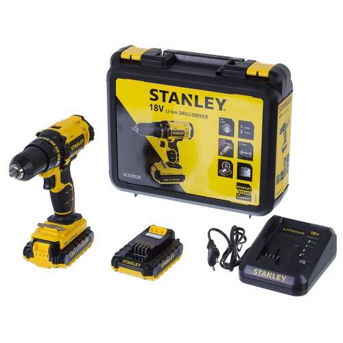 Yellow & Black Stanley 18V Li-Ion Drill Driver  Scd20S2K