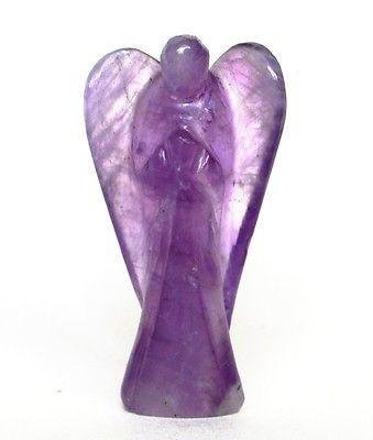 Amethyst Crystal Angels - Genuine Amethyst 1.5 to 3 Inches Purple Color Feng Shui Style Carved Theme for Education & Spiritual Awareness