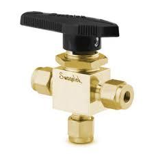 Brass 3 Way Ball Valve Tube To Tube