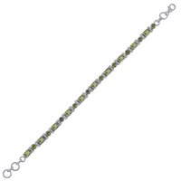 MULTIPLE NATURAL GEMSTONES 925 STERLING SOLID SILVER ROUND/RECTANGLE CUT STONE HANDMADE BRACELET
