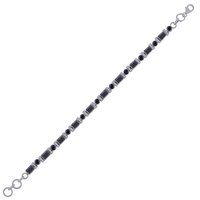 MULTIPLE NATURAL GEMSTONES 925 STERLING SOLID SILVER ROUND/RECTANGLE CUT STONE HANDMADE BRACELET