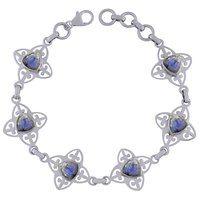 GARNET NATURAL GEMSTONE 925 STERLING SOLID SILVER TRIANGLE CUT STONE JALI HANDMADE BRACELET