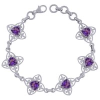 GARNET NATURAL GEMSTONE 925 STERLING SOLID SILVER TRIANGLE CUT STONE JALI HANDMADE BRACELET