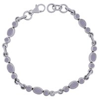 AMETHYST NATURAL GEMSTONE 925 STERLING SOLID SILVER ROUND/OVAL CUT STONE HANDMADE BRACELET