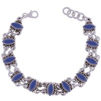 AMETHYST NATURAL GEMSTONE 925 STERLING SOLID SILVER MARQUISE CUT STONE HANDMADE BRACELET