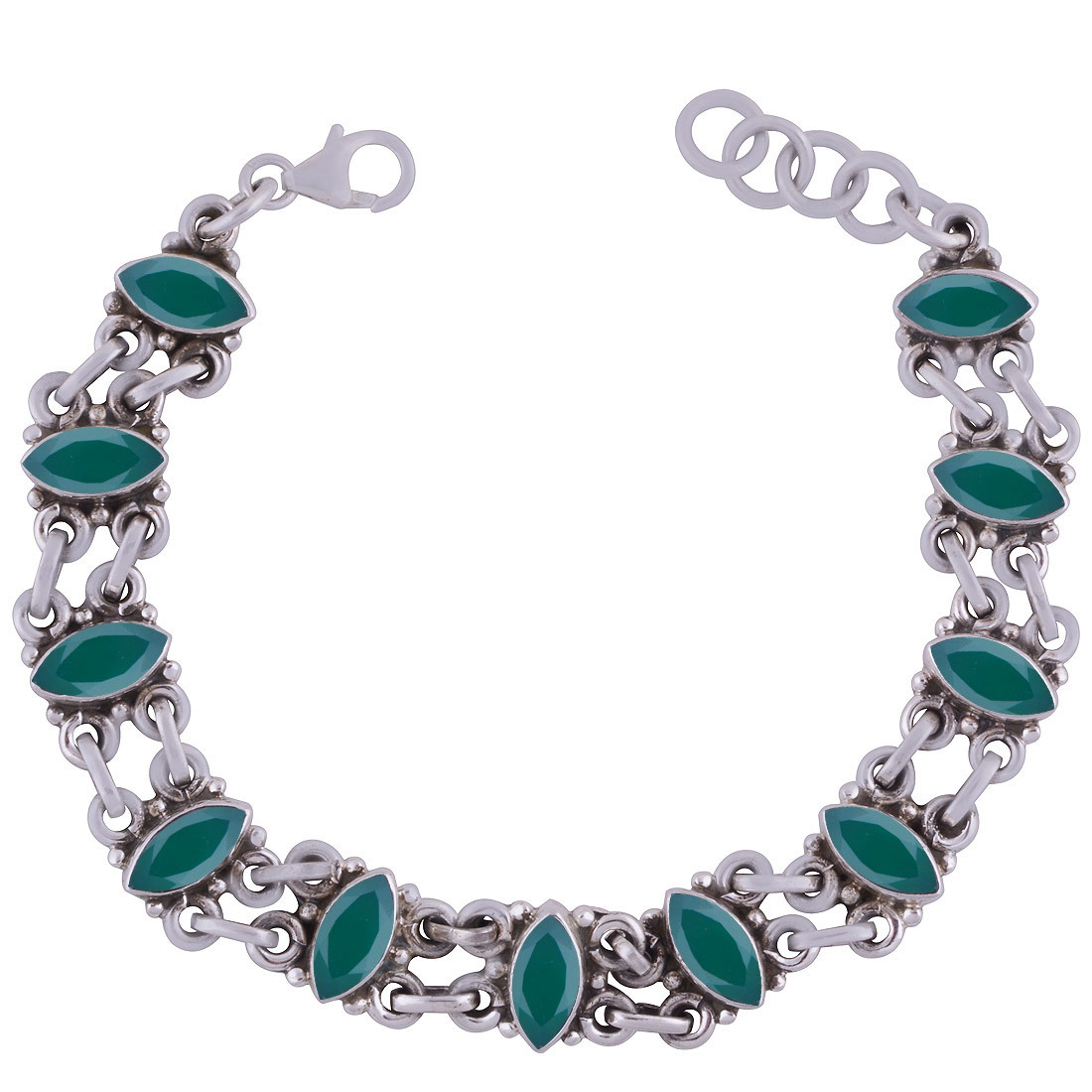 AMETHYST NATURAL GEMSTONE 925 STERLING SOLID SILVER MARQUISE CUT STONE HANDMADE BRACELET