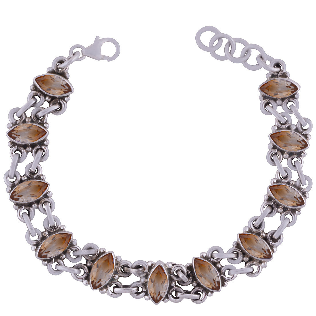 AMETHYST NATURAL GEMSTONE 925 STERLING SOLID SILVER MARQUISE CUT STONE HANDMADE BRACELET