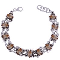 AMETHYST NATURAL GEMSTONE 925 STERLING SOLID SILVER MARQUISE CUT STONE HANDMADE BRACELET